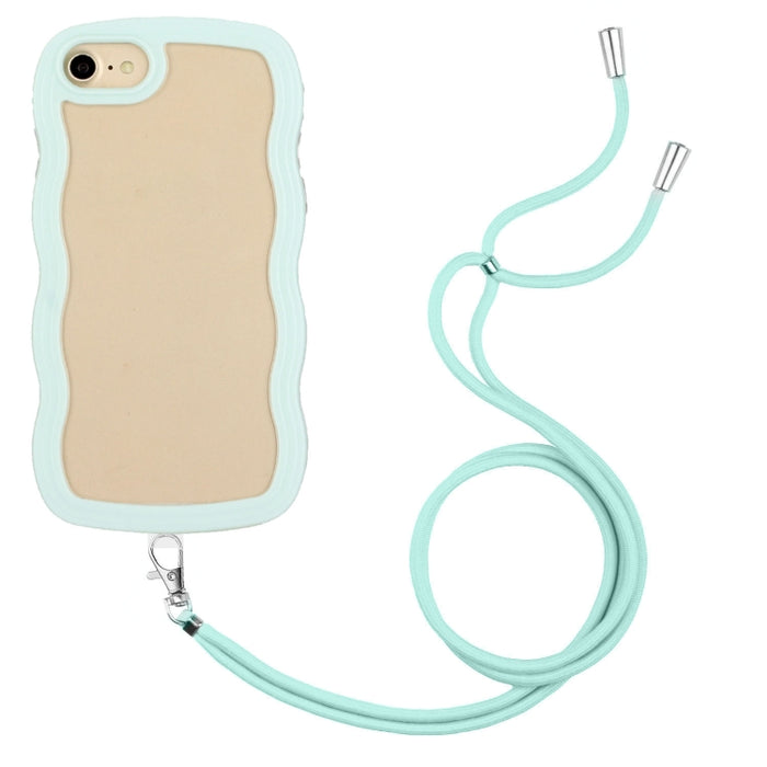 Lanyard Candy Color Wave TPU Clear PC Phone Case