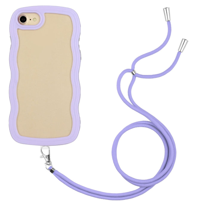 Lanyard Candy Color Wave TPU Clear PC Phone Case