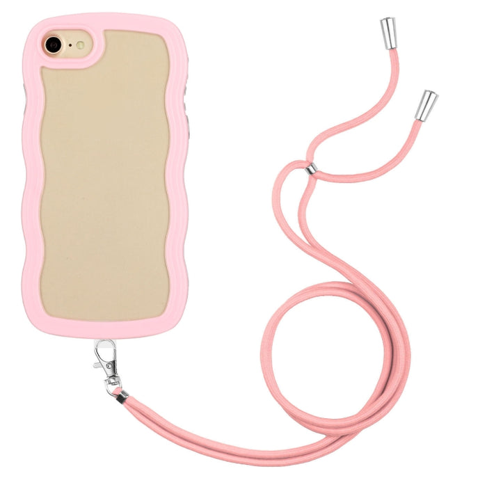 Lanyard Candy Color Wave TPU Clear PC Phone Case