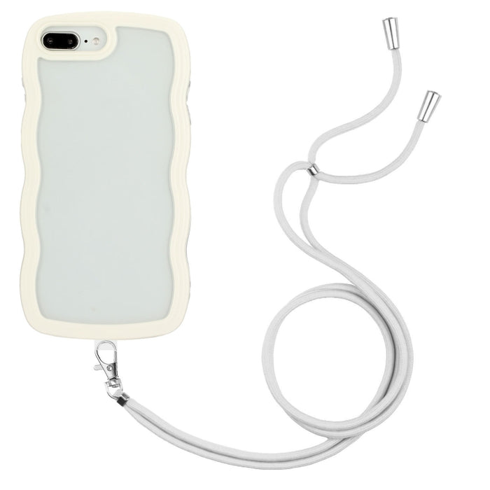 Lanyard Candy Color Wave TPU Clear PC Phone Case