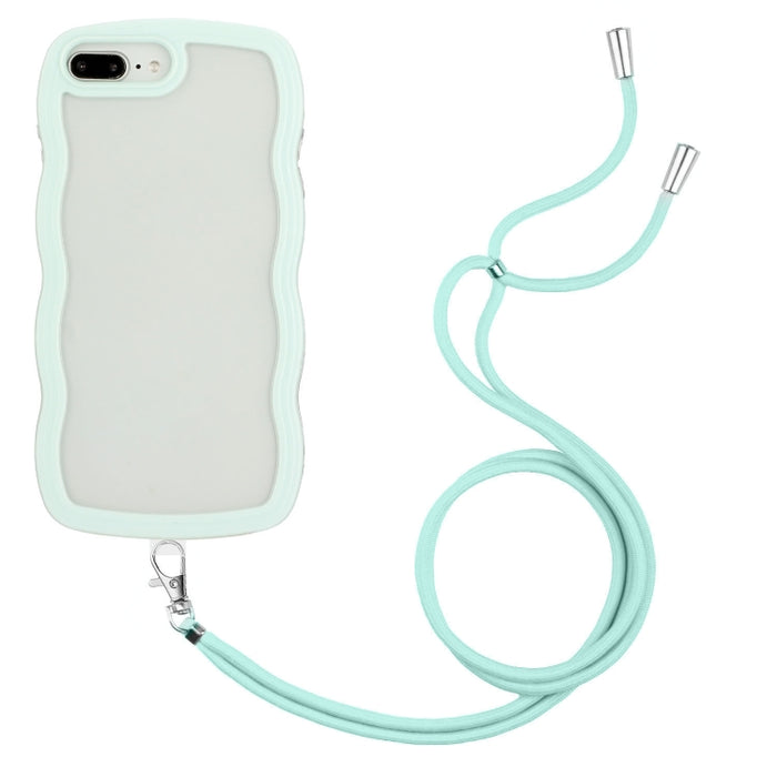 Lanyard Candy Color Wave TPU Clear PC Phone Case