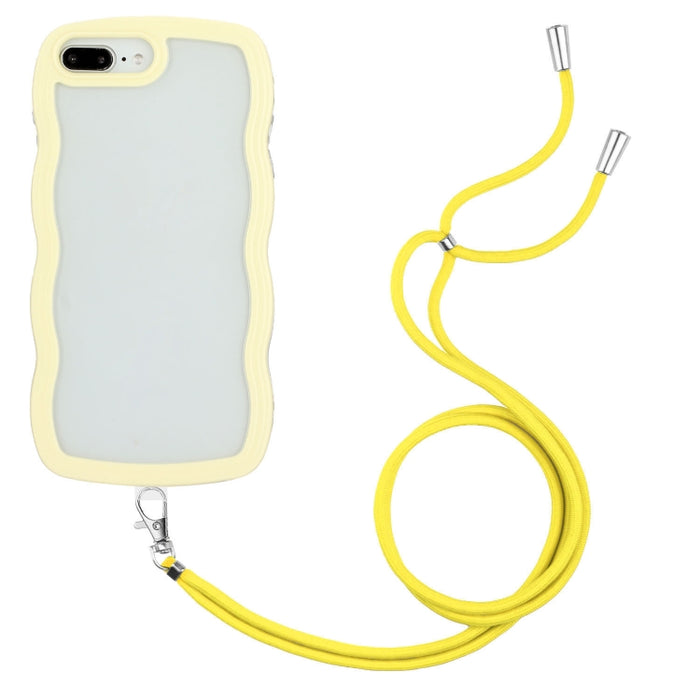 Lanyard Candy Color Wave TPU Clear PC Phone Case