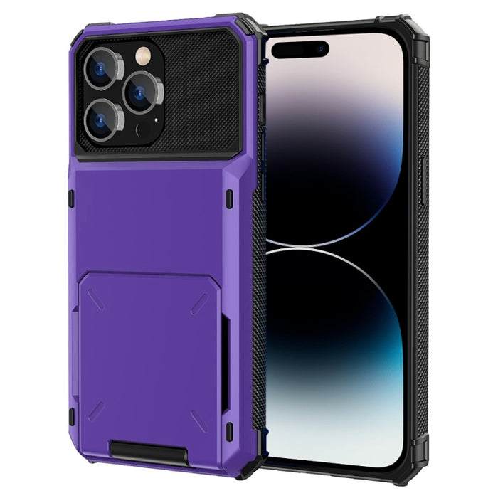 Estuche protector de armadura resistente resistente a los arañazos a prueba de golpes con ranura para tarjeta, For iPhone 14 Pro Max
