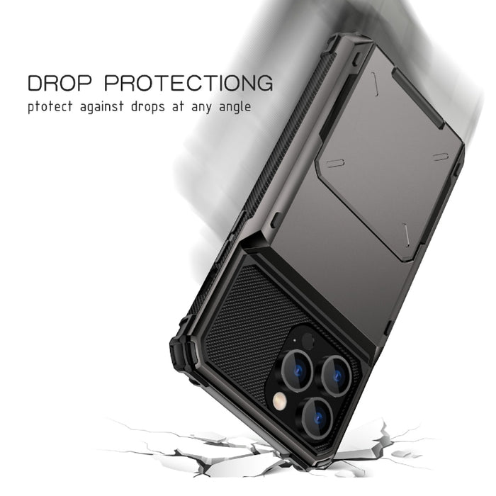 Estuche protector de armadura resistente resistente a los arañazos a prueba de golpes con ranura para tarjeta, For iPhone 14 Pro Max