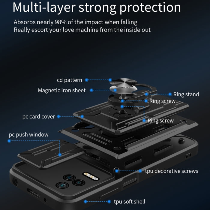 Estuche deslizante para teléfono con tarjeta Camshield, For Xiaomi Poco F4/Redmi K40S