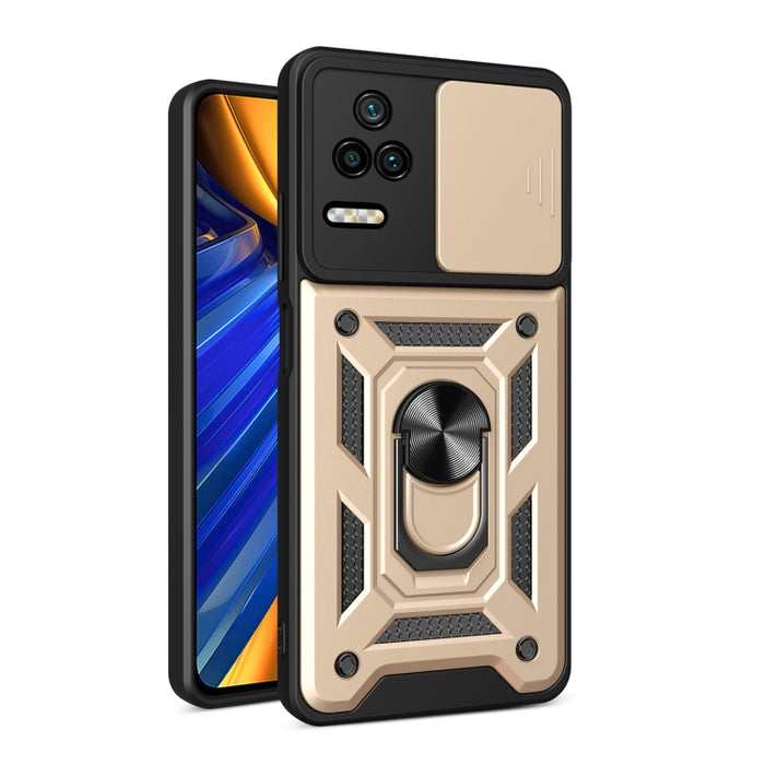 Funda de teléfono con diseño de cámara deslizante TPU + PC, For Xiaomi Poco F4/Redmi K40S