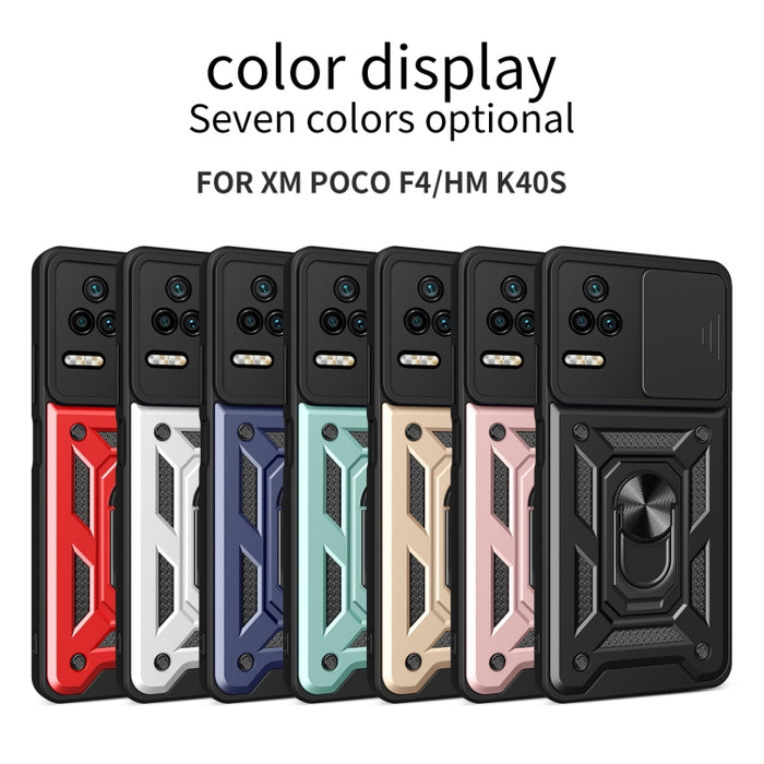 Funda de teléfono con diseño de cámara deslizante TPU + PC, For Xiaomi Poco F4/Redmi K40S