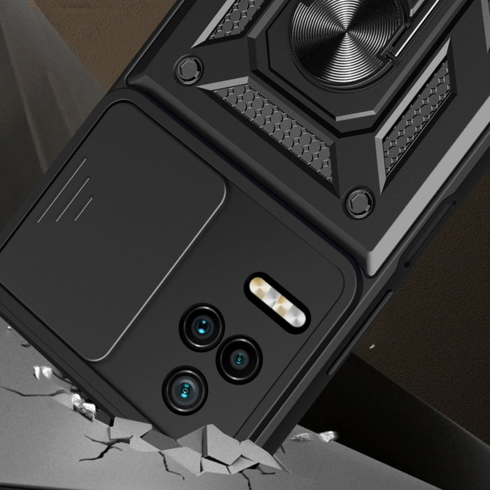 Funda de teléfono con diseño de cámara deslizante TPU + PC, For Xiaomi Poco F4/Redmi K40S