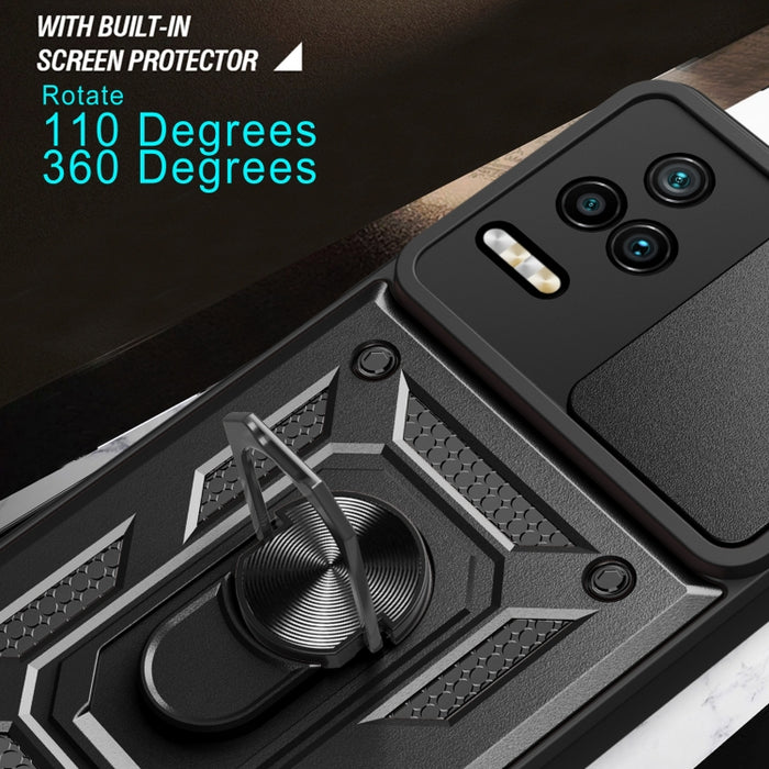 Funda de teléfono con diseño de cámara deslizante TPU + PC, For Xiaomi Poco F4/Redmi K40S