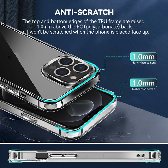 Funda de teléfono transparente a prueba de golpes TPU + PC