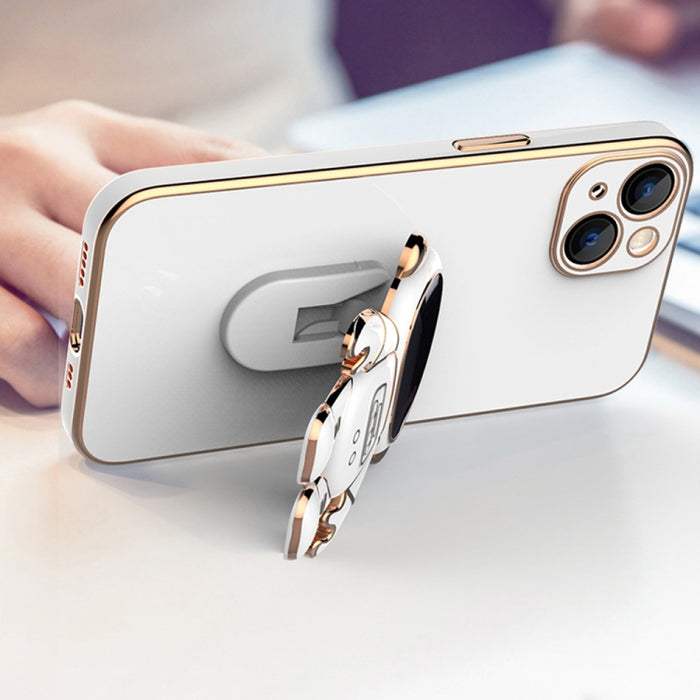 Estuche para teléfono con soporte de astronauta enchapado