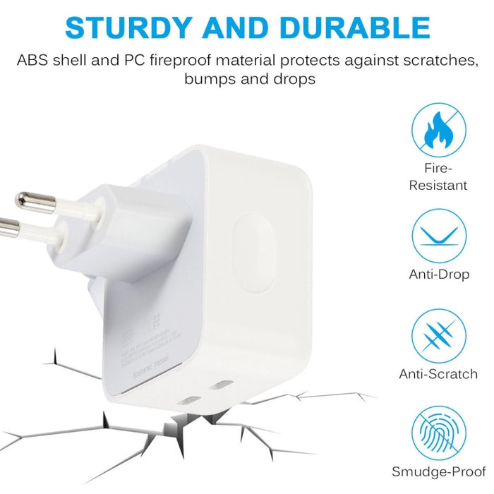 Cargador de puertos doble USB-C/Tipo-C PD de 50 W