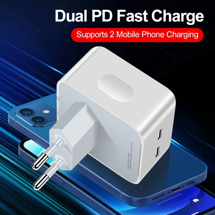 Cargador de puertos doble USB-C/Tipo-C PD de 50 W