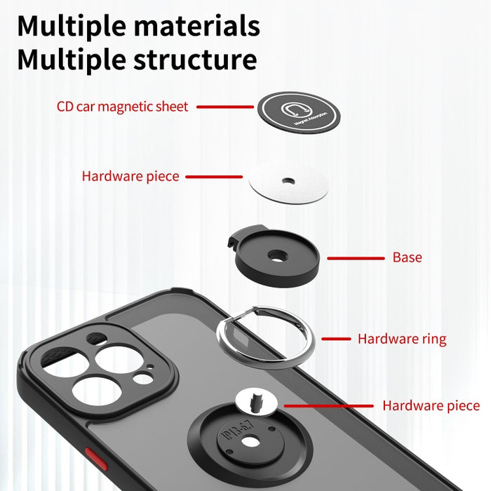 Funda para teléfono Q Shadow 1 Series TPU + PC con soporte para anillo