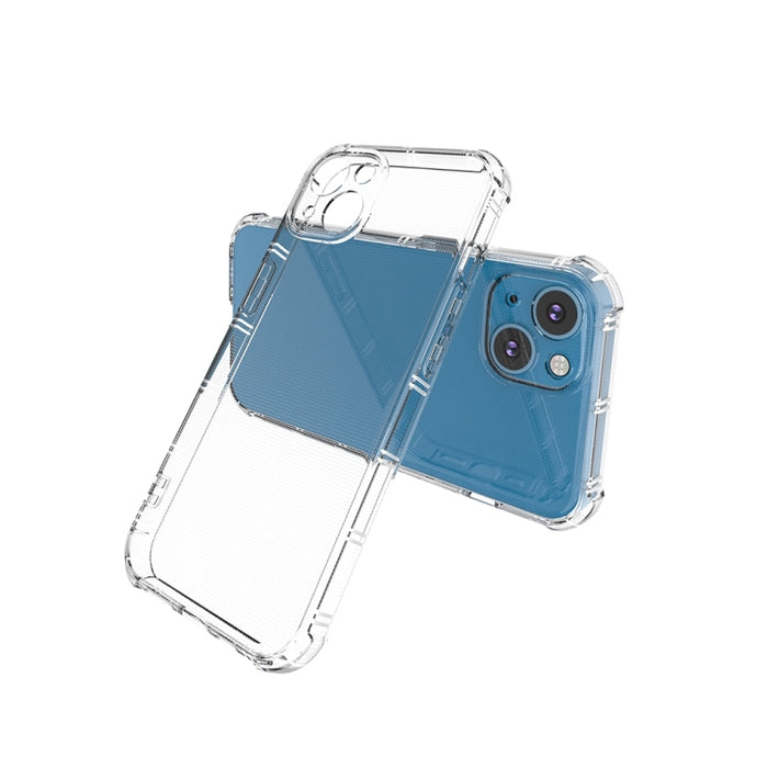 Estuche protector transparente de TPU anticaída de doble hueso de lado recto