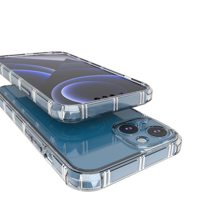 Estuche protector transparente de TPU anticaída de doble hueso de lado recto