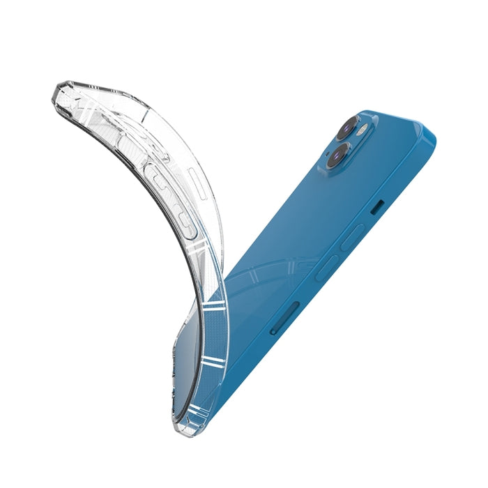 Estuche protector transparente de TPU anticaída de doble hueso de lado recto