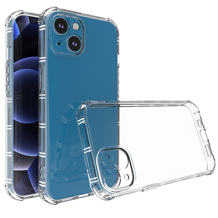 Estuche protector transparente de TPU anticaída de doble hueso de lado recto