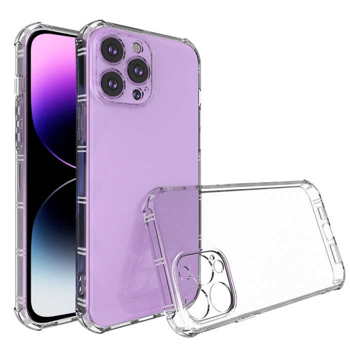 Estuche protector transparente de TPU anticaída de doble hueso de lado recto