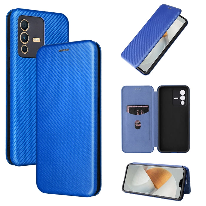 Caja de teléfono de cuero magnético con textura de fibra de carbono, For Tone E22, For vivo S12 5G / V23 5G, For Redmi Note 11T Pro / Note 11T Pro+ 5G, For Motorola Moto G42