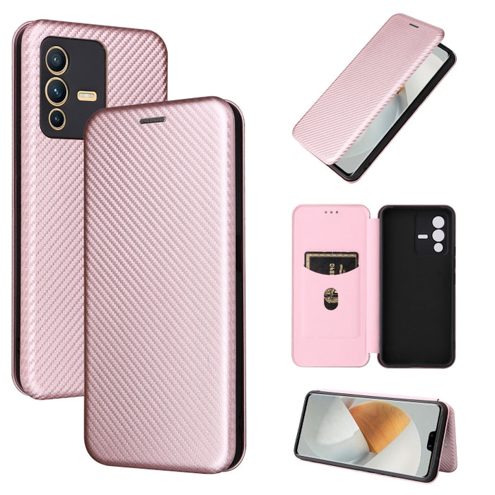 Caja de teléfono de cuero magnético con textura de fibra de carbono, For Tone E22, For vivo S12 5G / V23 5G, For Redmi Note 11T Pro / Note 11T Pro+ 5G, For Motorola Moto G42