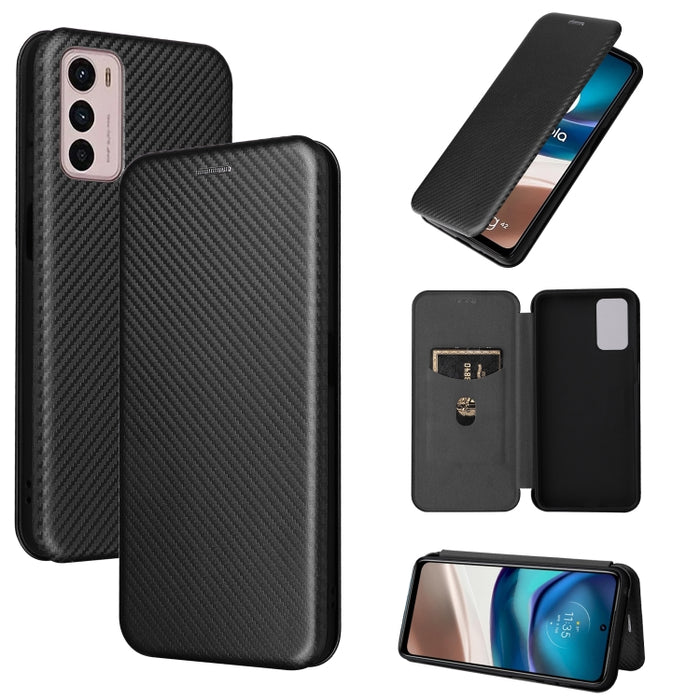 Caja de teléfono de cuero magnético con textura de fibra de carbono, For Tone E22, For vivo S12 5G / V23 5G, For Redmi Note 11T Pro / Note 11T Pro+ 5G, For Motorola Moto G42