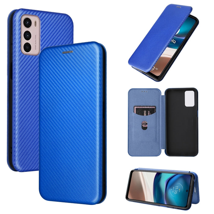 Caja de teléfono de cuero magnético con textura de fibra de carbono, For Tone E22, For vivo S12 5G / V23 5G, For Redmi Note 11T Pro / Note 11T Pro+ 5G, For Motorola Moto G42