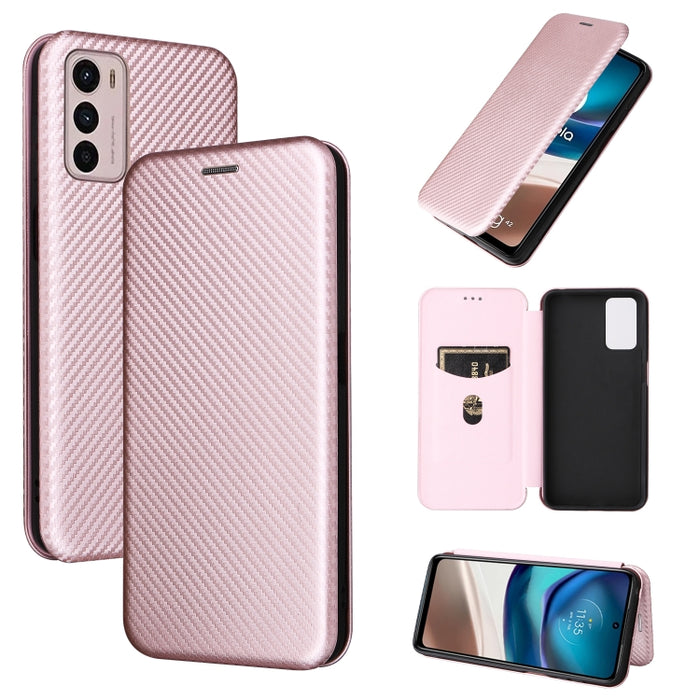 Caja de teléfono de cuero magnético con textura de fibra de carbono, For Tone E22, For vivo S12 5G / V23 5G, For Redmi Note 11T Pro / Note 11T Pro+ 5G, For Motorola Moto G42