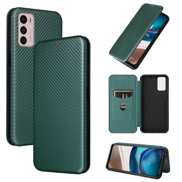 Caja de teléfono de cuero magnético con textura de fibra de carbono, For Tone E22, For vivo S12 5G / V23 5G, For Redmi Note 11T Pro / Note 11T Pro+ 5G, For Motorola Moto G42