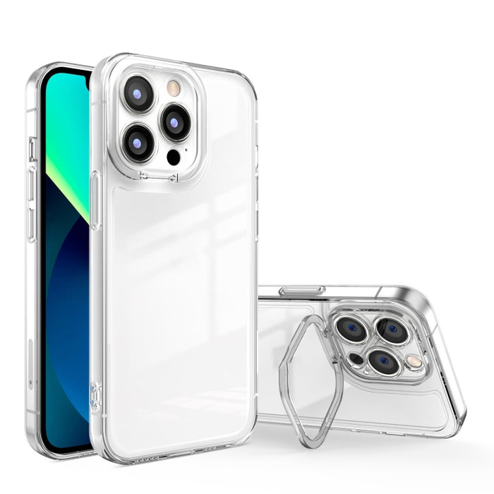 Estuche transparente para teléfono a prueba de golpes con soporte invisible