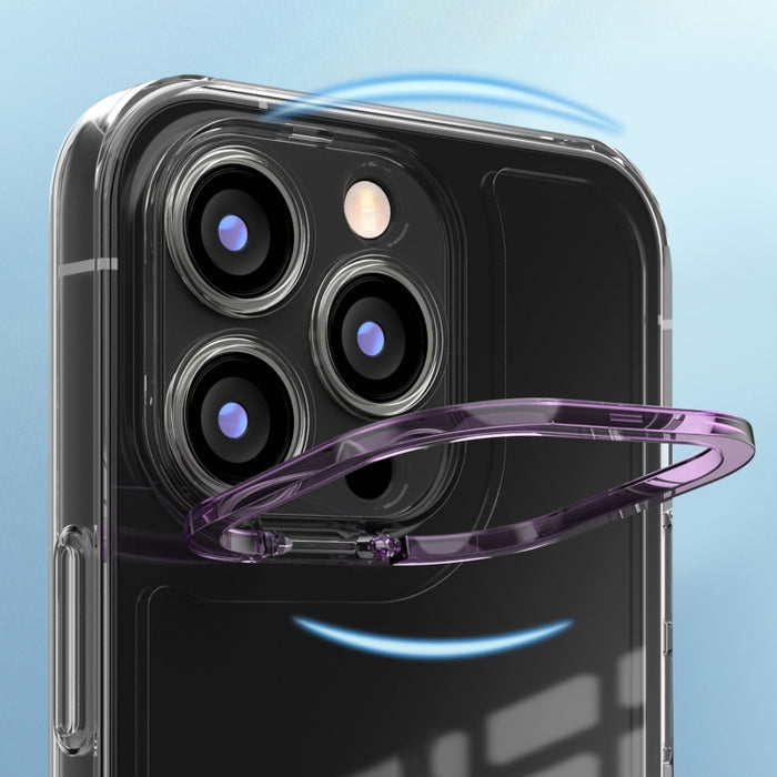 Estuche transparente para teléfono a prueba de golpes con soporte invisible