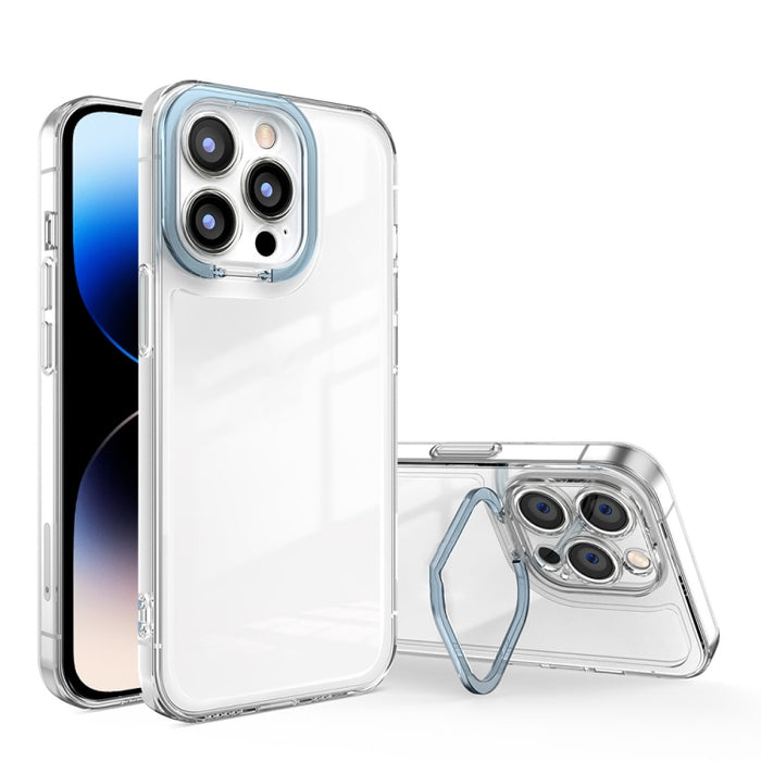 Estuche transparente para teléfono a prueba de golpes con soporte invisible