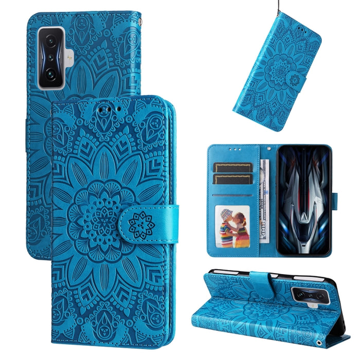 Estuche para teléfono de cuero con estampado de girasol en relieve, For Xiaomi Redmi 9A, For Xiaomi Redmi 9C / 10A, For Xiaomi Redmi 10C 4G, For Xiaomi Redmi K40 / K40 Pro / Xiaomi Poco F1, For Xiaomi Redmi K50 Gaming 5G, For Xiaomi Redmi Note 10 Pro 5...