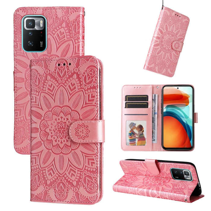 Estuche para teléfono de cuero con estampado de girasol en relieve, For Xiaomi Redmi 9A, For Xiaomi Redmi 9C / 10A, For Xiaomi Redmi 10C 4G, For Xiaomi Redmi K40 / K40 Pro / Xiaomi Poco F1, For Xiaomi Redmi K50 Gaming 5G, For Xiaomi Redmi Note 10 Pro 5...