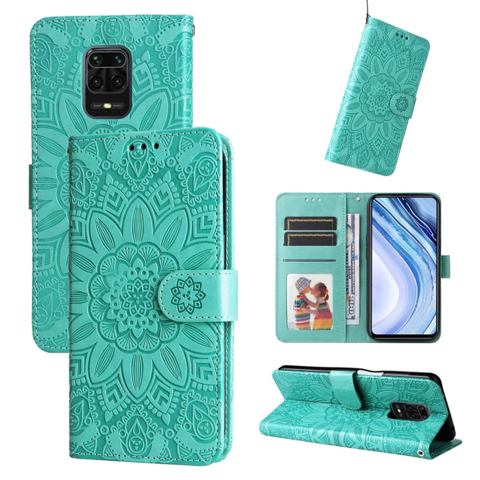 Estuche para teléfono de cuero con estampado de girasol en relieve, For Xiaomi Redmi 9A, For Xiaomi Redmi 9C / 10A, For Xiaomi Redmi 10C 4G, For Xiaomi Redmi K40 / K40 Pro / Xiaomi Poco F1, For Xiaomi Redmi K50 Gaming 5G, For Xiaomi Redmi Note 10 Pro 5...