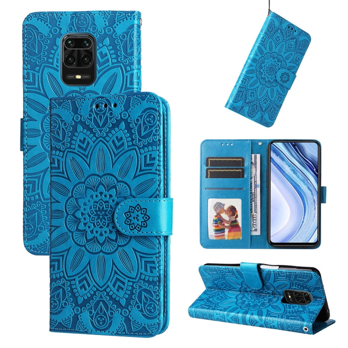 Estuche para teléfono de cuero con estampado de girasol en relieve, For Xiaomi Redmi 9A, For Xiaomi Redmi 9C / 10A, For Xiaomi Redmi 10C 4G, For Xiaomi Redmi K40 / K40 Pro / Xiaomi Poco F1, For Xiaomi Redmi K50 Gaming 5G, For Xiaomi Redmi Note 10 Pro 5...