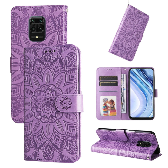 Estuche para teléfono de cuero con estampado de girasol en relieve, For Xiaomi Redmi 9A, For Xiaomi Redmi 9C / 10A, For Xiaomi Redmi 10C 4G, For Xiaomi Redmi K40 / K40 Pro / Xiaomi Poco F1, For Xiaomi Redmi K50 Gaming 5G, For Xiaomi Redmi Note 10 Pro 5...