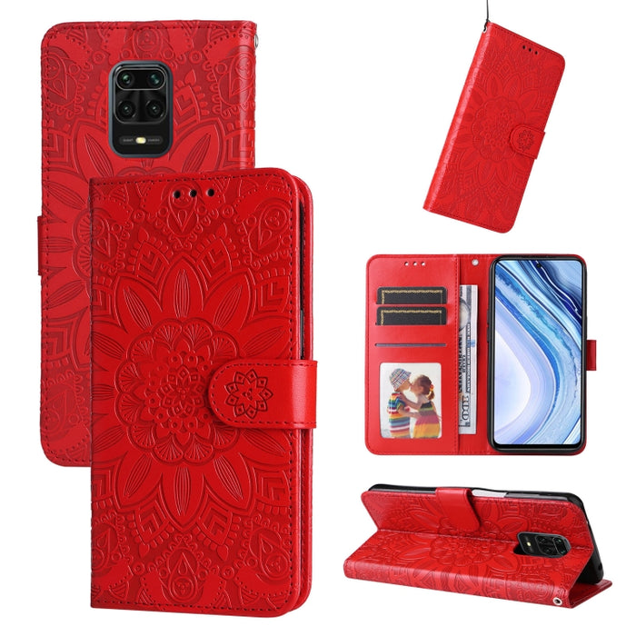 Estuche para teléfono de cuero con estampado de girasol en relieve, For Xiaomi Redmi 9A, For Xiaomi Redmi 9C / 10A, For Xiaomi Redmi 10C 4G, For Xiaomi Redmi K40 / K40 Pro / Xiaomi Poco F1, For Xiaomi Redmi K50 Gaming 5G, For Xiaomi Redmi Note 10 Pro 5...