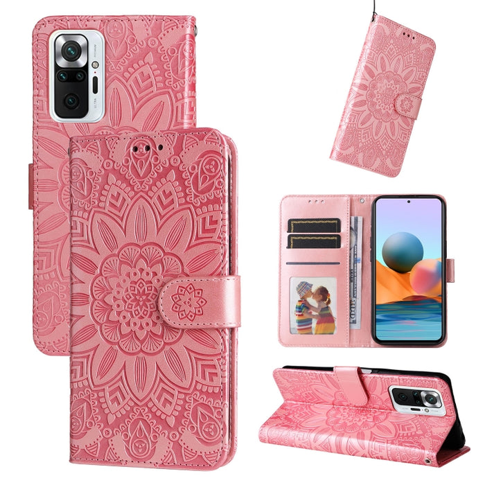 Estuche para teléfono de cuero con estampado de girasol en relieve, For Xiaomi Redmi 9A, For Xiaomi Redmi 9C / 10A, For Xiaomi Redmi 10C 4G, For Xiaomi Redmi K40 / K40 Pro / Xiaomi Poco F1, For Xiaomi Redmi K50 Gaming 5G, For Xiaomi Redmi Note 10 Pro 5...