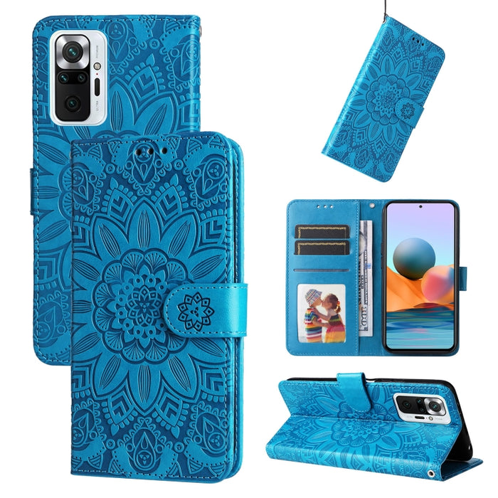 Estuche para teléfono de cuero con estampado de girasol en relieve, For Xiaomi Redmi 9A, For Xiaomi Redmi 9C / 10A, For Xiaomi Redmi 10C 4G, For Xiaomi Redmi K40 / K40 Pro / Xiaomi Poco F1, For Xiaomi Redmi K50 Gaming 5G, For Xiaomi Redmi Note 10 Pro 5...