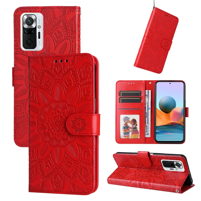 Estuche para teléfono de cuero con estampado de girasol en relieve, For Xiaomi Redmi 9A, For Xiaomi Redmi 9C / 10A, For Xiaomi Redmi 10C 4G, For Xiaomi Redmi K40 / K40 Pro / Xiaomi Poco F1, For Xiaomi Redmi K50 Gaming 5G, For Xiaomi Redmi Note 10 Pro 5...
