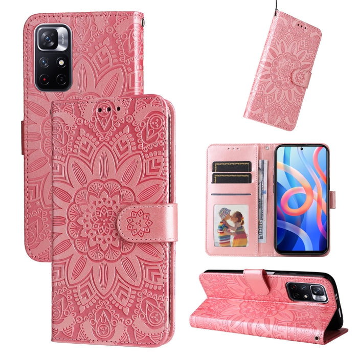 Estuche para teléfono de cuero con estampado de girasol en relieve, For Xiaomi Redmi 9A, For Xiaomi Redmi 9C / 10A, For Xiaomi Redmi 10C 4G, For Xiaomi Redmi K40 / K40 Pro / Xiaomi Poco F1, For Xiaomi Redmi K50 Gaming 5G, For Xiaomi Redmi Note 10 Pro 5...