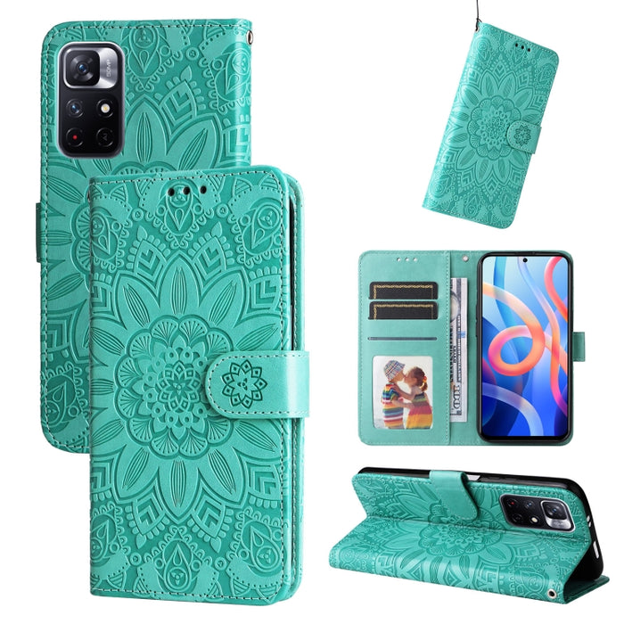 Estuche para teléfono de cuero con estampado de girasol en relieve, For Xiaomi Redmi 9A, For Xiaomi Redmi 9C / 10A, For Xiaomi Redmi 10C 4G, For Xiaomi Redmi K40 / K40 Pro / Xiaomi Poco F1, For Xiaomi Redmi K50 Gaming 5G, For Xiaomi Redmi Note 10 Pro 5...