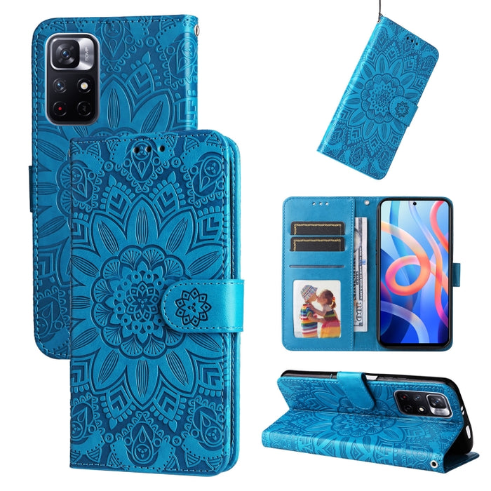 Estuche para teléfono de cuero con estampado de girasol en relieve, For Xiaomi Redmi 9A, For Xiaomi Redmi 9C / 10A, For Xiaomi Redmi 10C 4G, For Xiaomi Redmi K40 / K40 Pro / Xiaomi Poco F1, For Xiaomi Redmi K50 Gaming 5G, For Xiaomi Redmi Note 10 Pro 5...