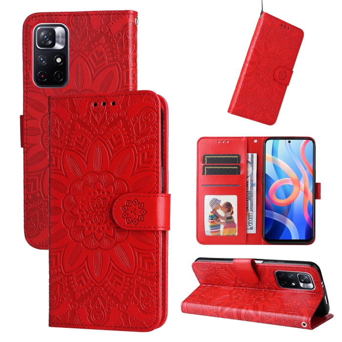 Estuche para teléfono de cuero con estampado de girasol en relieve, For Xiaomi Redmi 9A, For Xiaomi Redmi 9C / 10A, For Xiaomi Redmi 10C 4G, For Xiaomi Redmi K40 / K40 Pro / Xiaomi Poco F1, For Xiaomi Redmi K50 Gaming 5G, For Xiaomi Redmi Note 10 Pro 5...