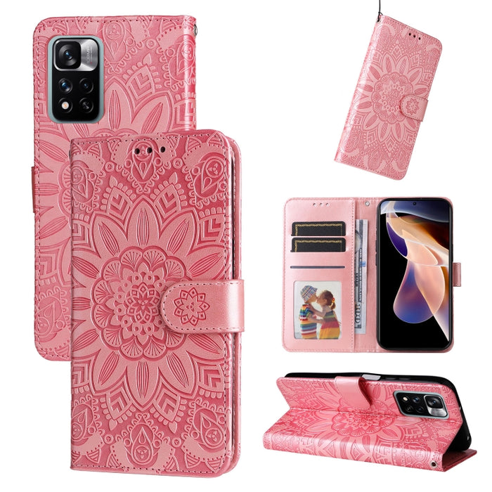 Estuche para teléfono de cuero con estampado de girasol en relieve, For Xiaomi Redmi 9A, For Xiaomi Redmi 9C / 10A, For Xiaomi Redmi 10C 4G, For Xiaomi Redmi K40 / K40 Pro / Xiaomi Poco F1, For Xiaomi Redmi K50 Gaming 5G, For Xiaomi Redmi Note 10 Pro 5...