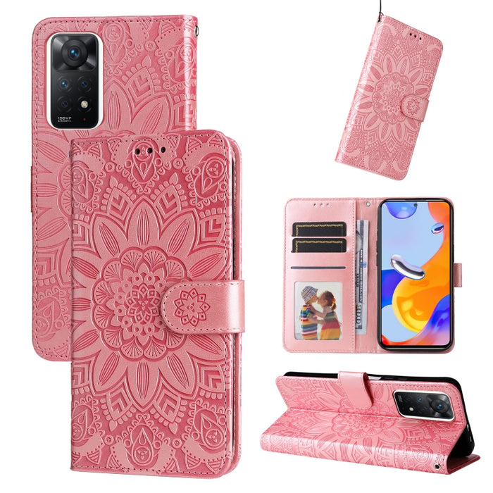 Estuche para teléfono de cuero con estampado de girasol en relieve, For Xiaomi Redmi 9A, For Xiaomi Redmi 9C / 10A, For Xiaomi Redmi 10C 4G, For Xiaomi Redmi K40 / K40 Pro / Xiaomi Poco F1, For Xiaomi Redmi K50 Gaming 5G, For Xiaomi Redmi Note 10 Pro 5...