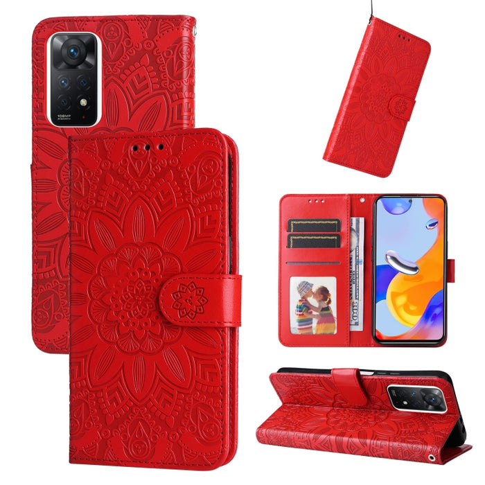 Estuche para teléfono de cuero con estampado de girasol en relieve, For Xiaomi Redmi 9A, For Xiaomi Redmi 9C / 10A, For Xiaomi Redmi 10C 4G, For Xiaomi Redmi K40 / K40 Pro / Xiaomi Poco F1, For Xiaomi Redmi K50 Gaming 5G, For Xiaomi Redmi Note 10 Pro 5...