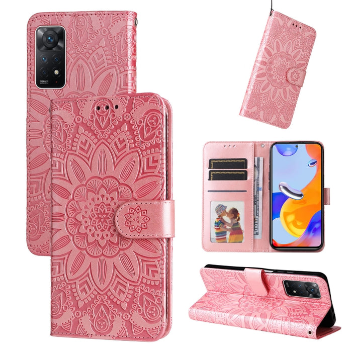 Estuche para teléfono de cuero con estampado de girasol en relieve, For Xiaomi Redmi 9A, For Xiaomi Redmi 9C / 10A, For Xiaomi Redmi 10C 4G, For Xiaomi Redmi K40 / K40 Pro / Xiaomi Poco F1, For Xiaomi Redmi K50 Gaming 5G, For Xiaomi Redmi Note 10 Pro 5...