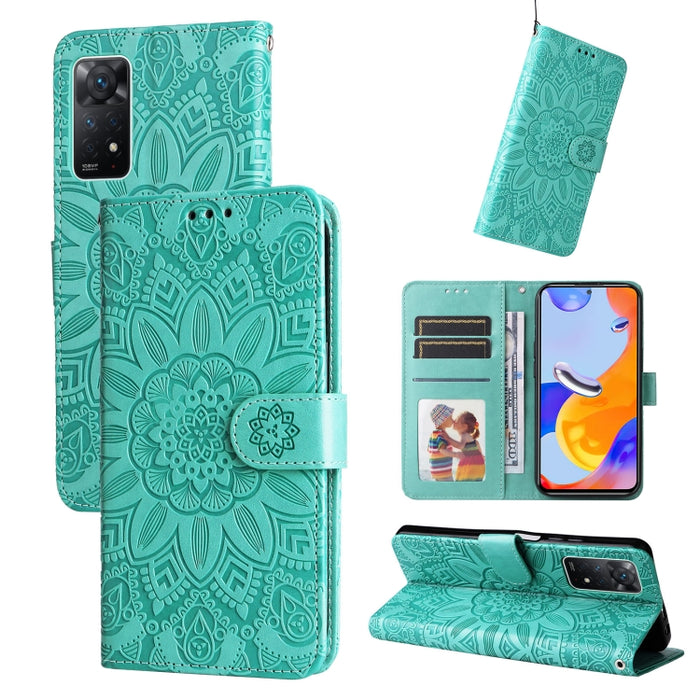Estuche para teléfono de cuero con estampado de girasol en relieve, For Xiaomi Redmi 9A, For Xiaomi Redmi 9C / 10A, For Xiaomi Redmi 10C 4G, For Xiaomi Redmi K40 / K40 Pro / Xiaomi Poco F1, For Xiaomi Redmi K50 Gaming 5G, For Xiaomi Redmi Note 10 Pro 5...